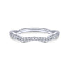 Gabriel & Co. 14k White Gold Contemporary Curved Wedding Band