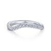 Gabriel & Co. 14k White Gold Contemporary Curved Wedding Band