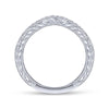 Gabriel & Co. 14k White Gold Contemporary Curved Wedding Band