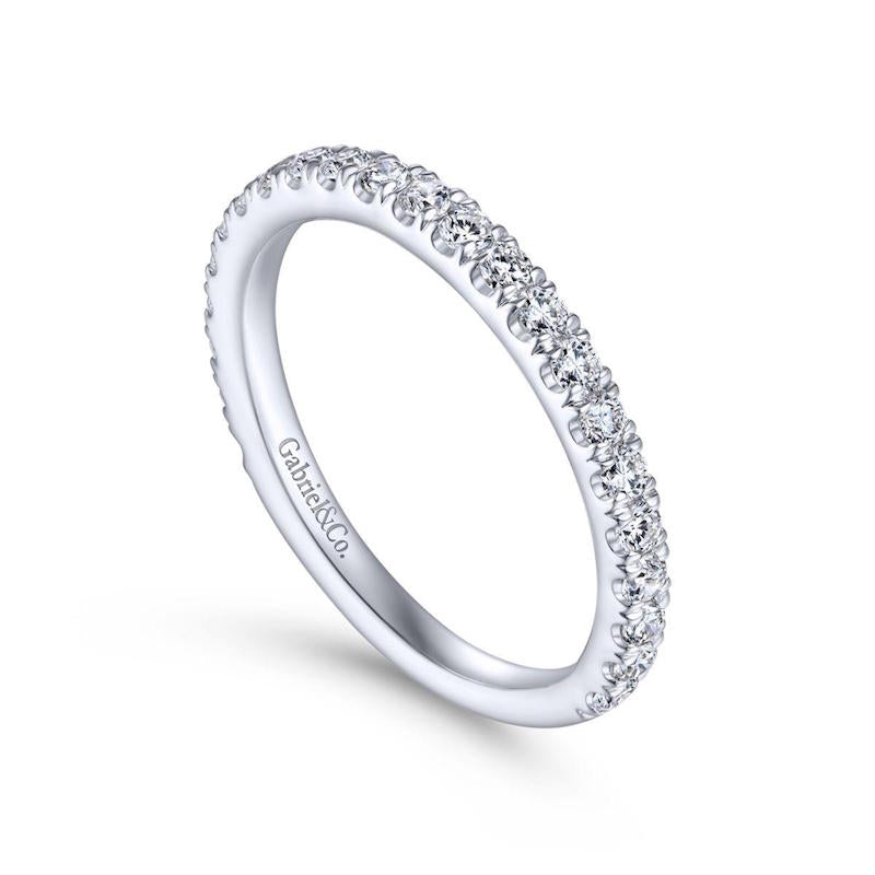 Gabriel & Co. 14k White Gold Contemporary Anniversary Wedding Band