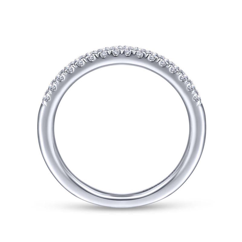 Gabriel & Co. 14k White Gold Contemporary Diamond Wedding Band