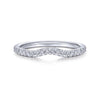 Gabriel & Co. 14k White Gold Contemporary Curved Wedding Band