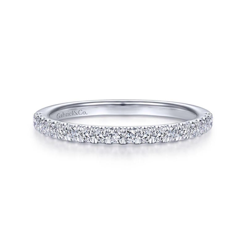 Gabriel & Co. 14k White Gold Contemporary Anniversary Wedding Band