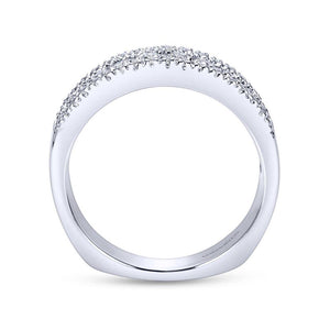 Gabriel & Co. 14k White Gold Contemporary Diamond Wedding Band