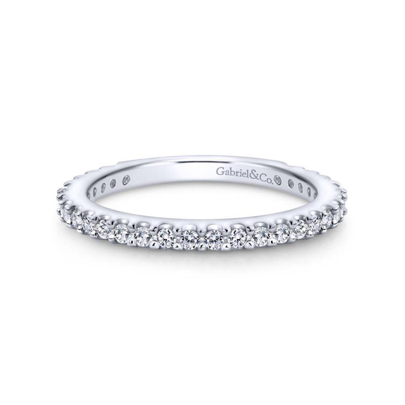 Gabriel & Co. 14k White Gold Contemporary Diamond Wedding Band