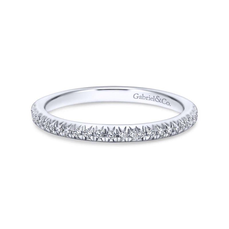 Gabriel & Co. 14k White Gold Contemporary Diamond Wedding Band