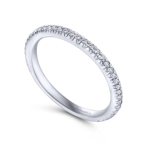 Gabriel & Co. 14k White Gold Contemporary Diamond Wedding Band