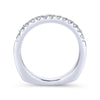 Gabriel & Co. 14k White Gold Contemporary Curved Wedding Band