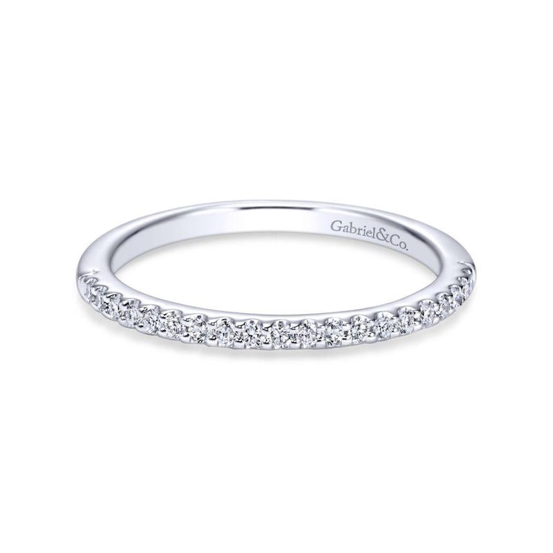 Gabriel & Co. 14k White Gold Contemporary Anniversary Wedding Band