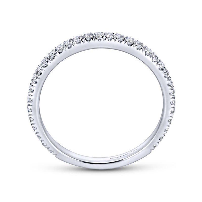 Gabriel & Co. 14k White Gold Contemporary Diamond Wedding Band