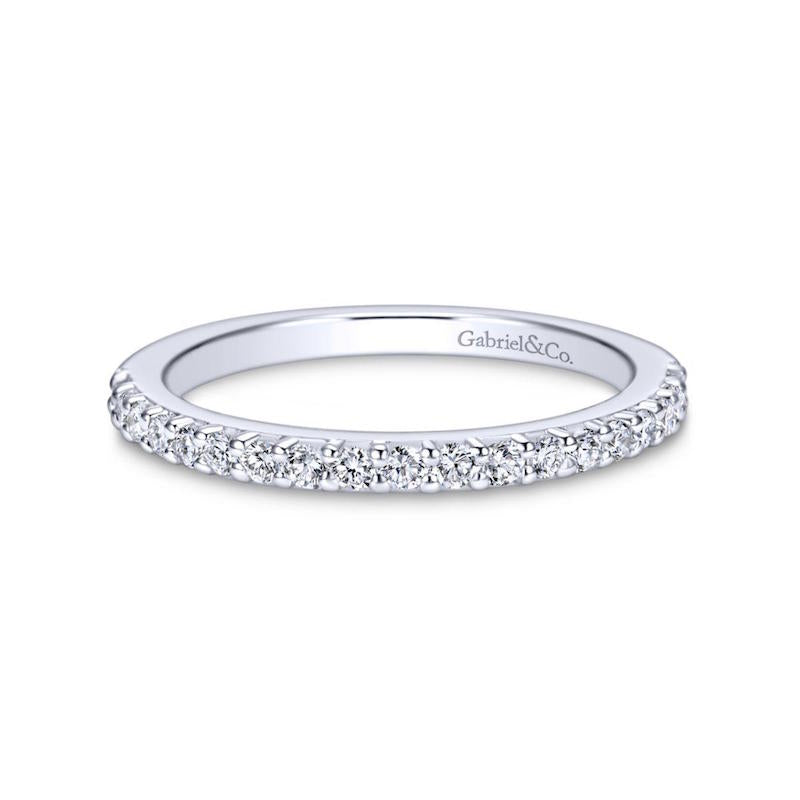 Gabriel & Co. 14k White Gold Contemporary Diamond Wedding Band