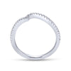 Gabriel & Co. 14k White Gold Contemporary Curved Wedding Band