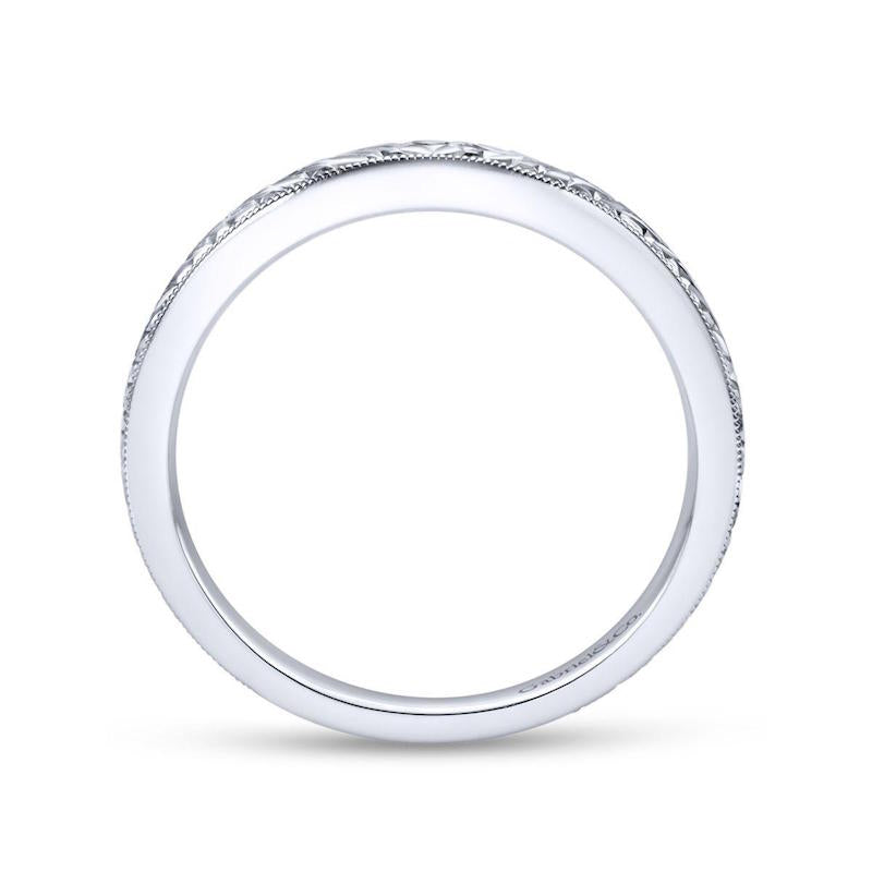 Gabriel & Co. 14k White Gold Victorian Wedding Band