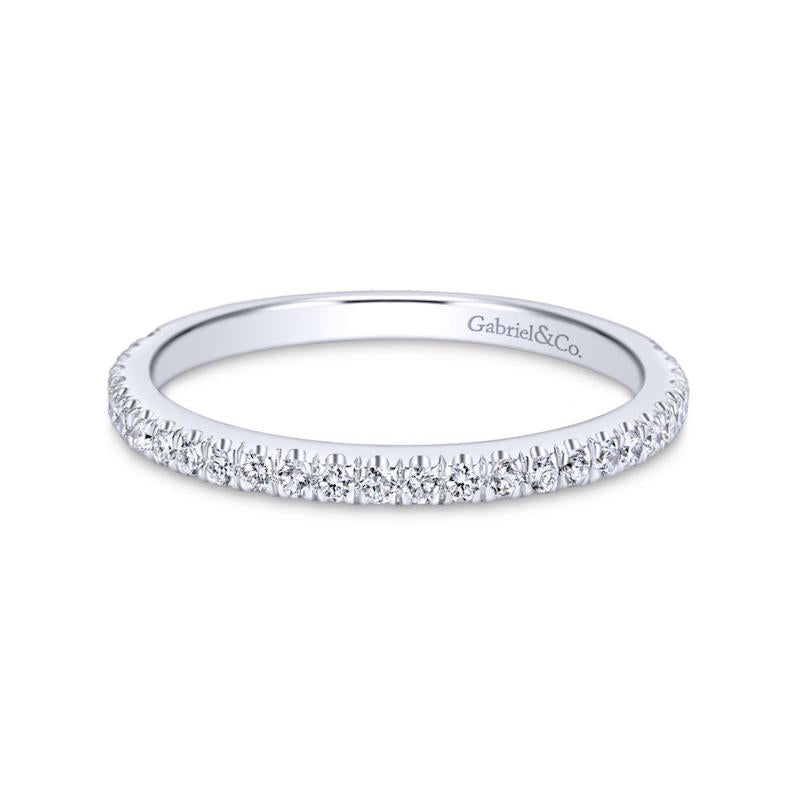 Gabriel & Co. 14k White Gold Contemporary Anniversary Wedding Band