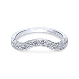 Gabriel & Co. 14k White Gold Victorian Curved Wedding Band