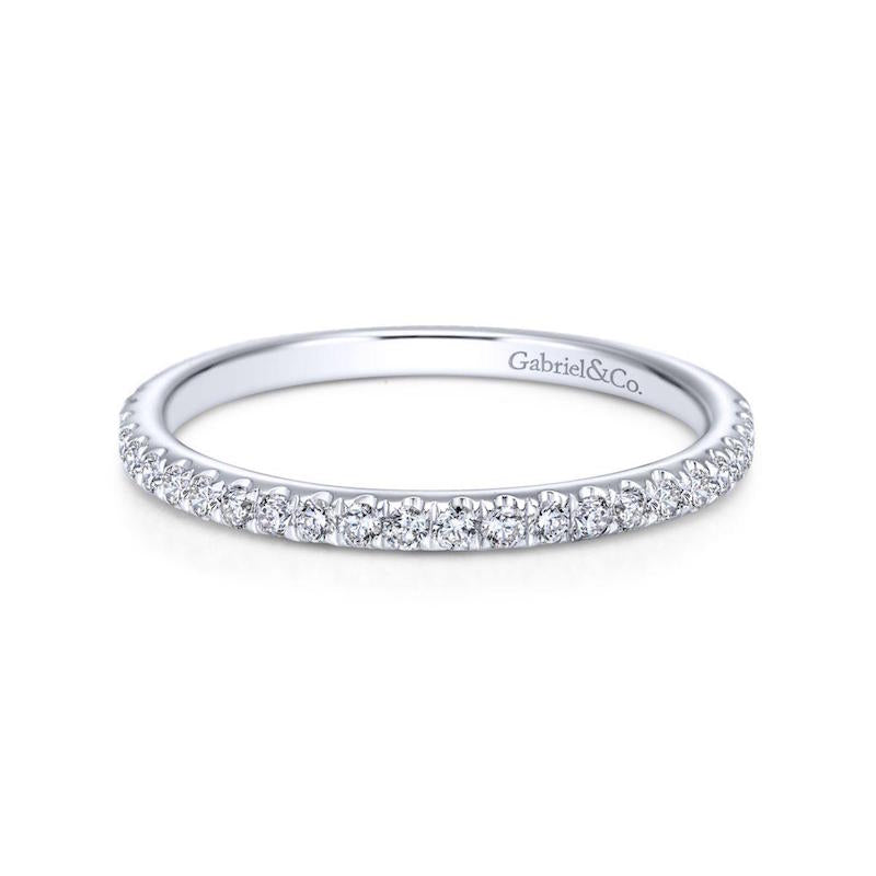 Gabriel & Co. 14k White Gold Contemporary Anniversary Wedding Band