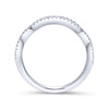 Gabriel & Co. 14k White Gold Contemporary Curved Wedding Band