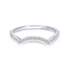 Gabriel & Co. 14k White Gold Contemporary Curved Wedding Band