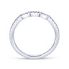 Gabriel & Co. 14k White Gold Contemporary Curved Wedding Band