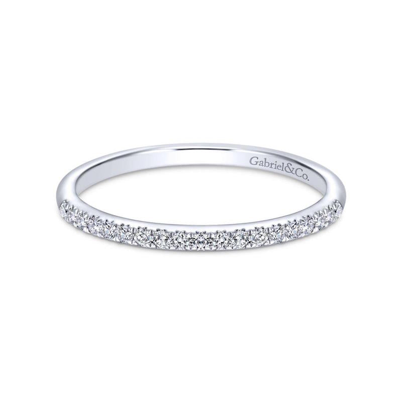 Gabriel & Co. 14k White Gold Contemporary Anniversary Wedding Band