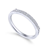 Gabriel & Co. 14k White Gold Victorian Diamond Wedding Band