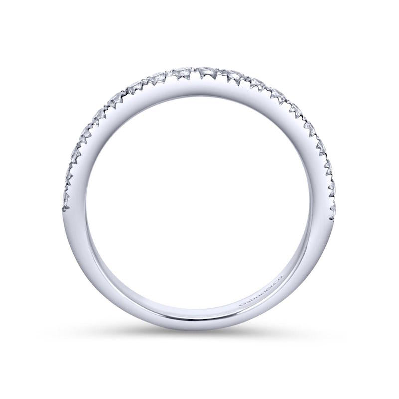 Gabriel & Co. 14k White Gold Contemporary Diamond Wedding Band