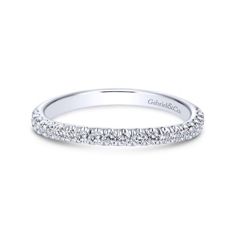 Gabriel & Co. 14k White Gold Contemporary Anniversary Wedding Band