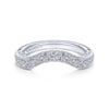 Gabriel & Co. 14k White Gold Contemporary Curved Wedding Band